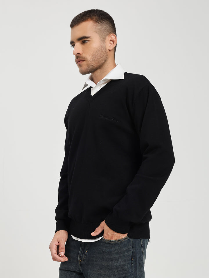 Men’s Black V-Neck Sweater
