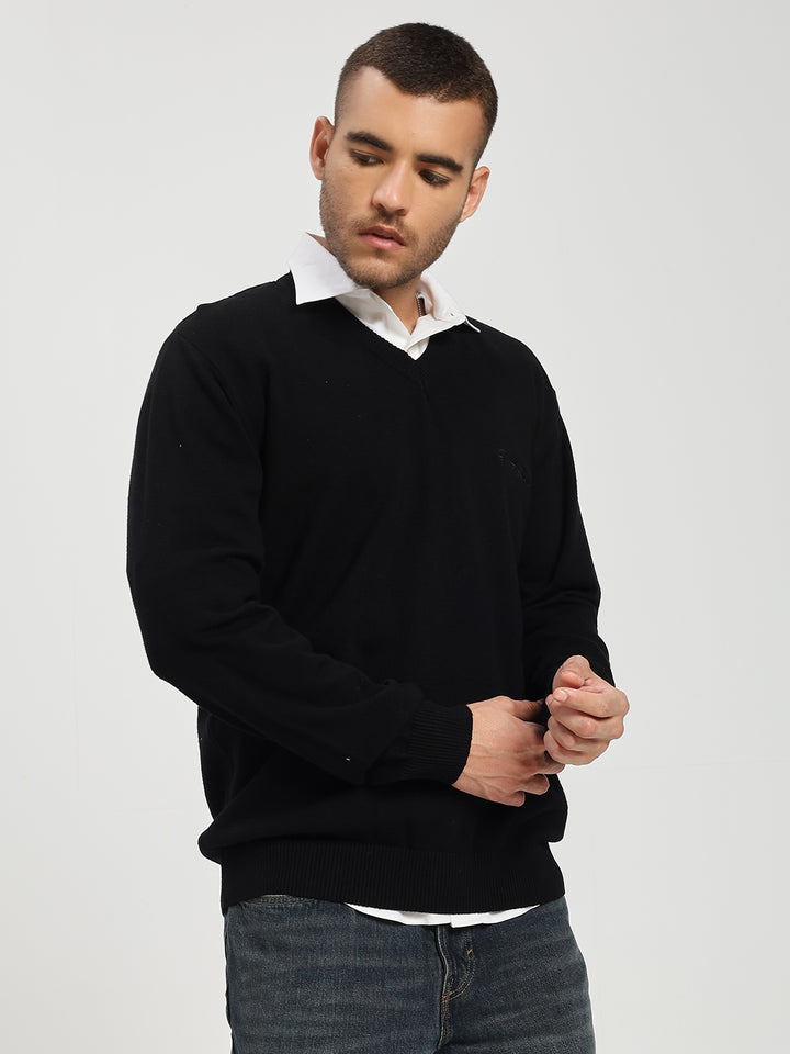 Men’s Black V-Neck Sweater