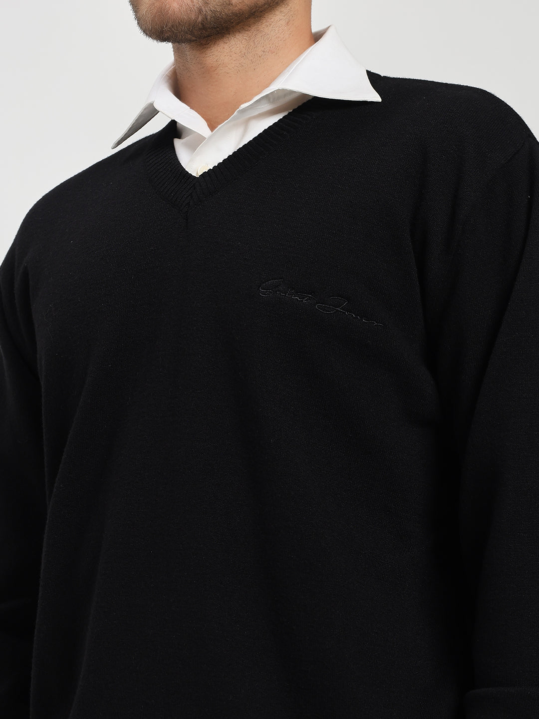 Men’s Black V-Neck Sweater