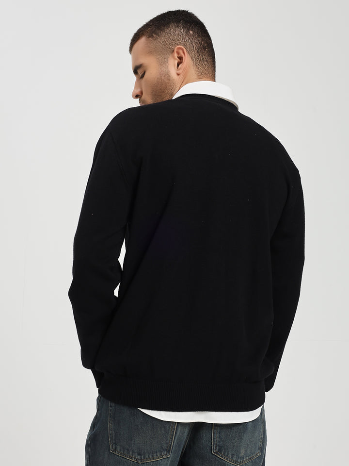 Men’s Black V-Neck Sweater