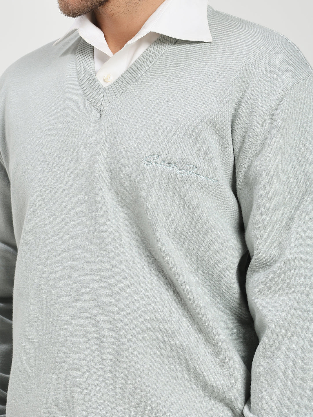 Men’s Icy Blue V-Neck Sweater