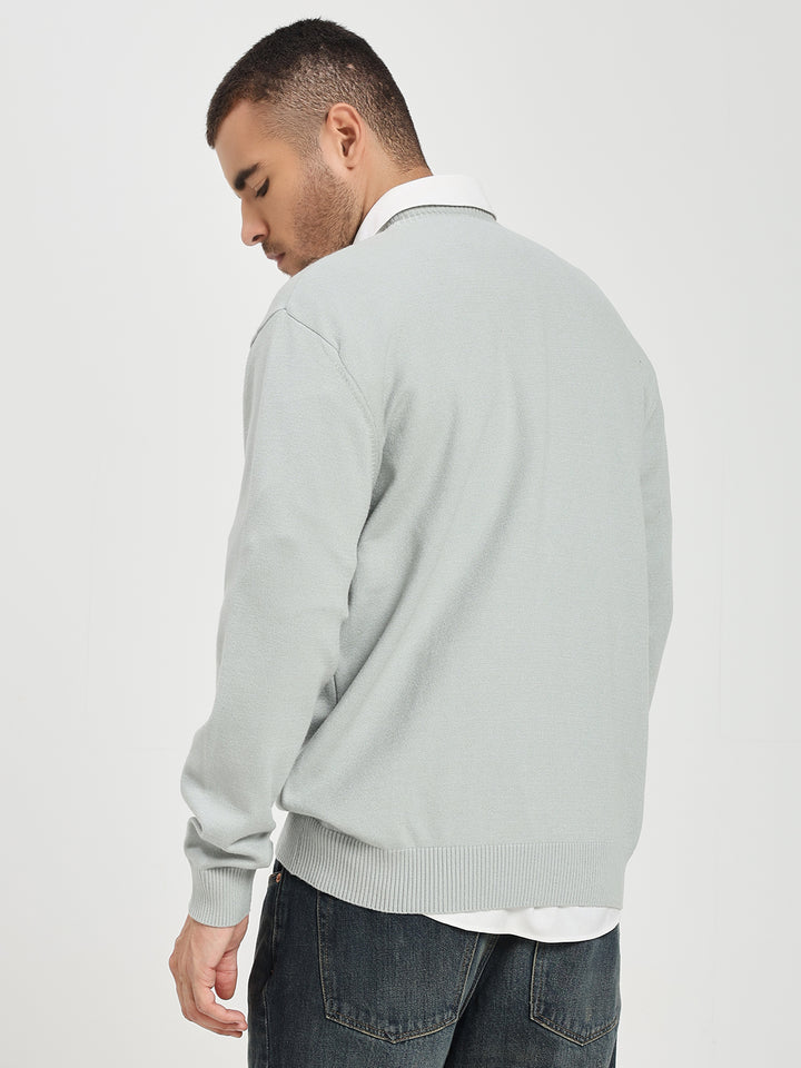 Men’s Icy Blue V-Neck Sweater