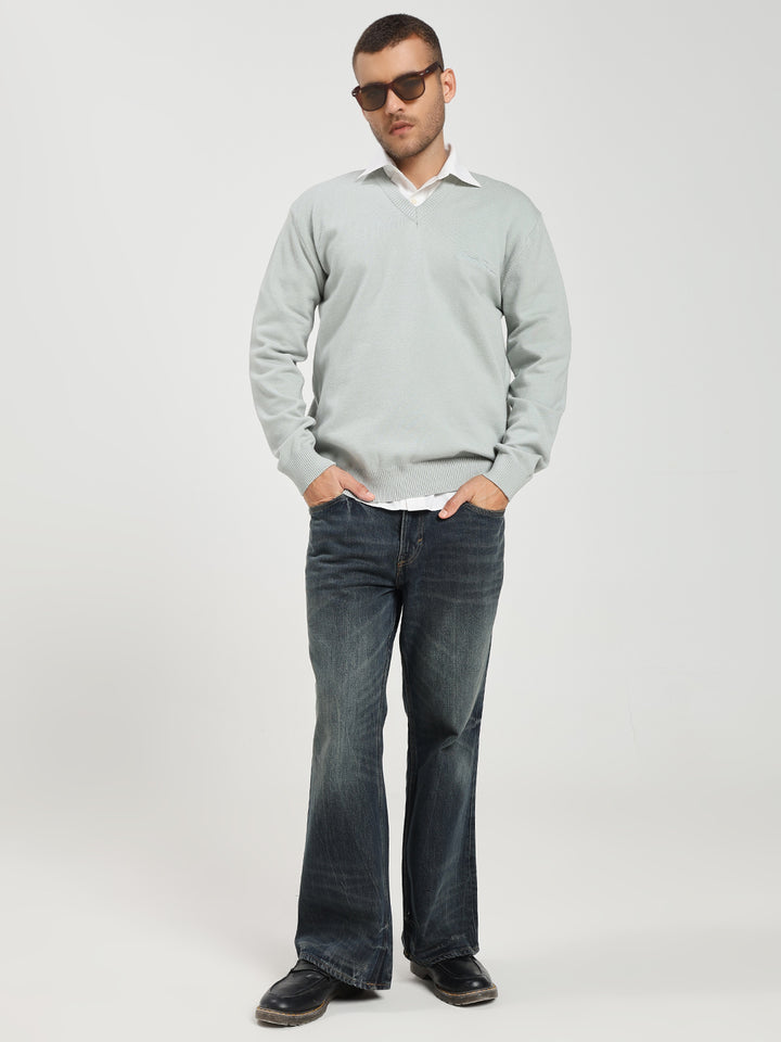 Men’s Icy Blue V-Neck Sweater