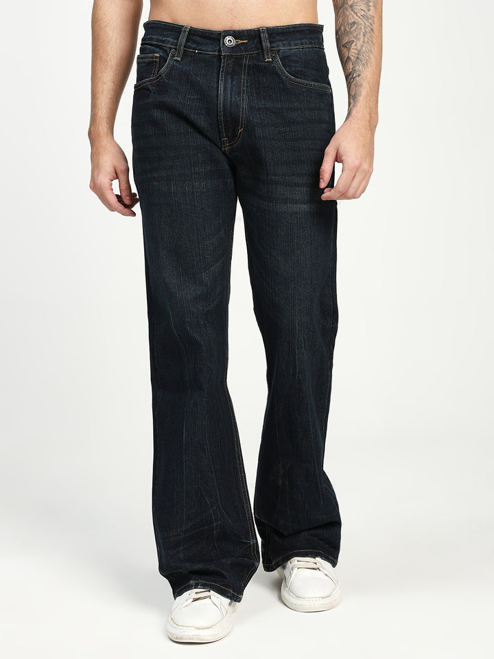 Men’s Dark Blue Bootcut Denim Jeans