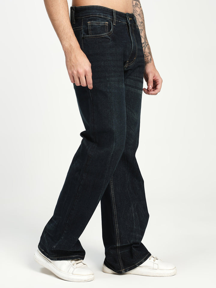Men’s Dark Blue Bootcut Denim Jeans