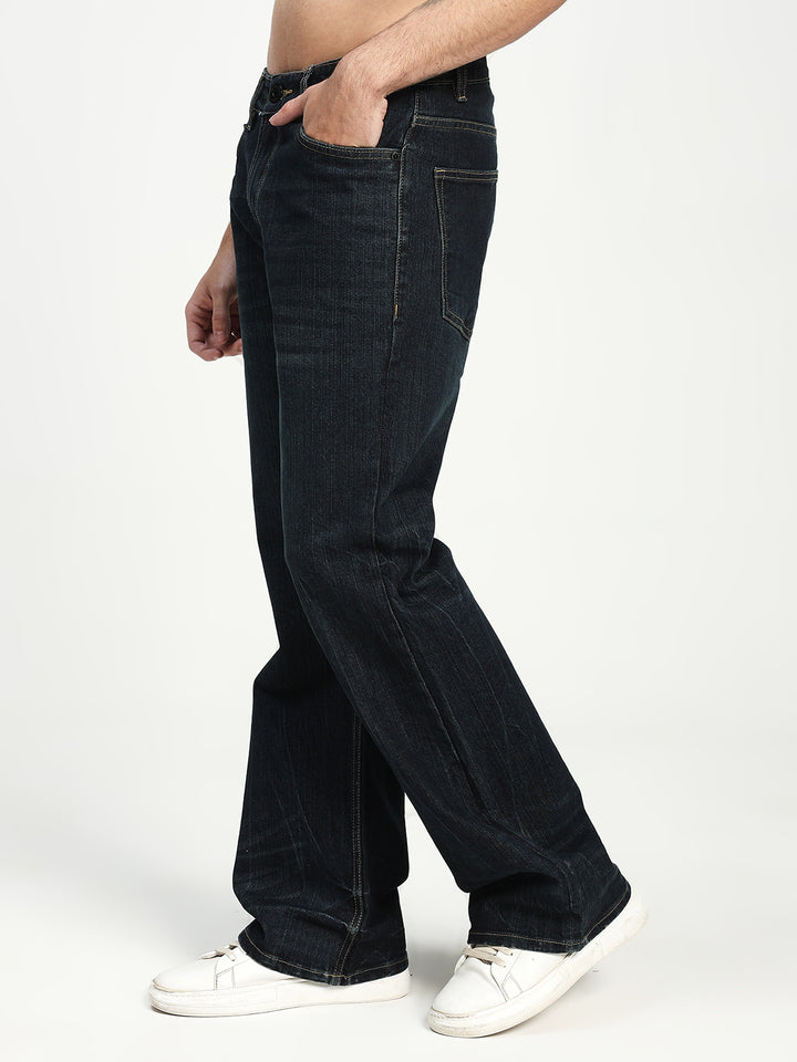 Men’s Dark Blue Bootcut Denim Jeans
