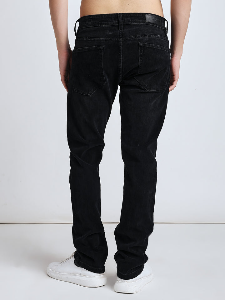 Coal black tapperd jeans
