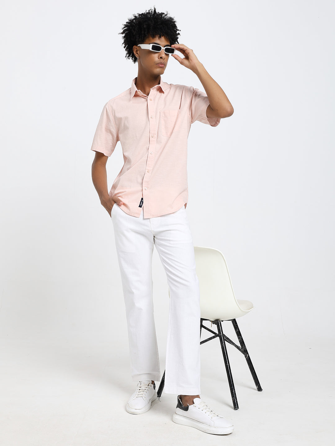 Saint jones slub white trousers