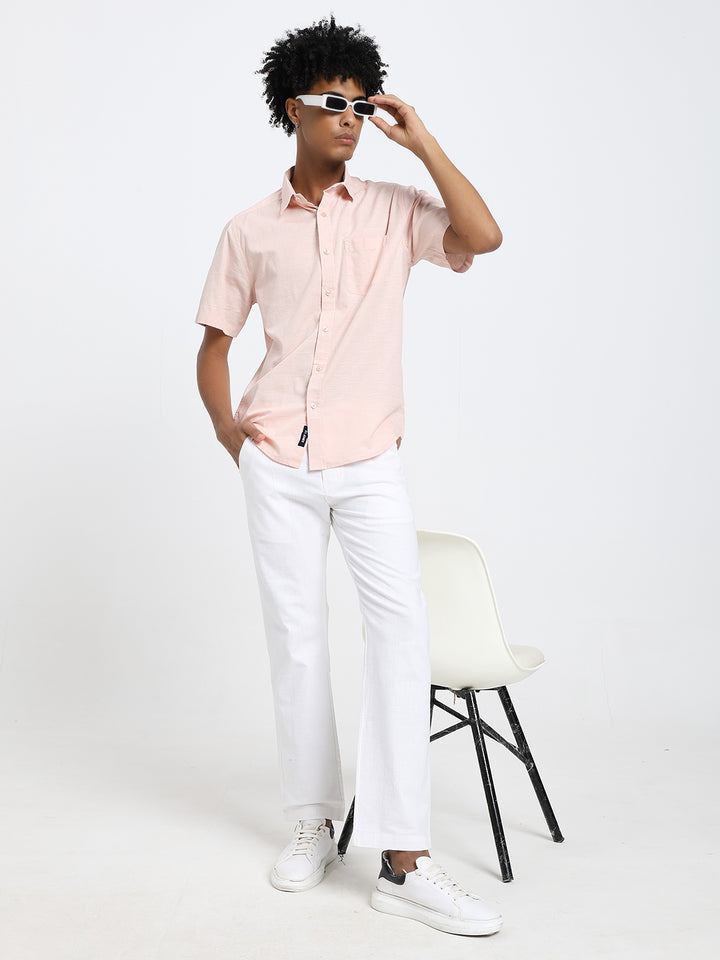 Saint jones slub white trousers