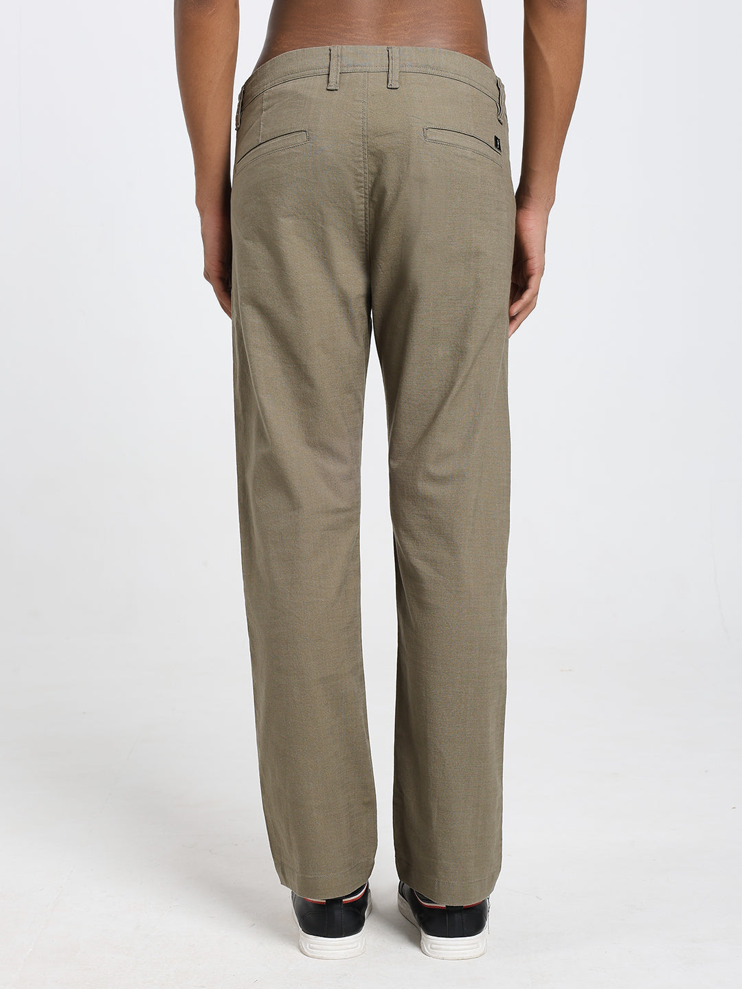Saint jones slub olive trousers
