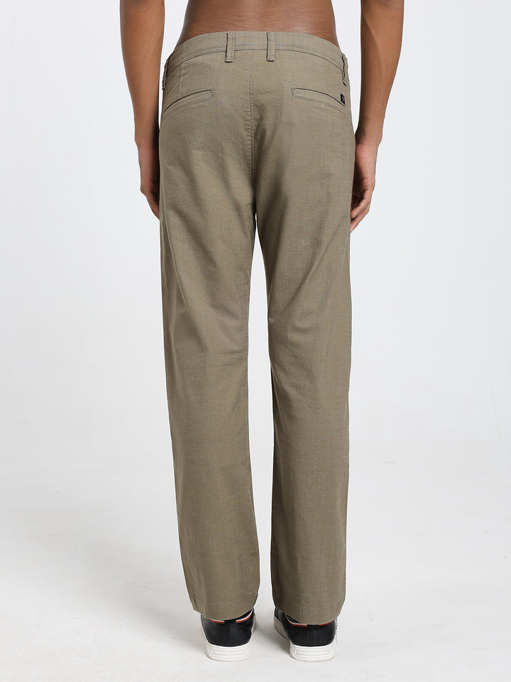 Saint jones slub olive trousers