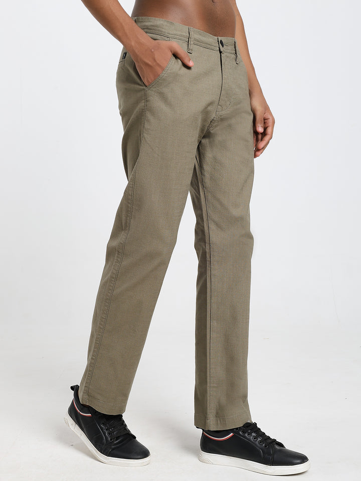Saint jones slub olive trousers
