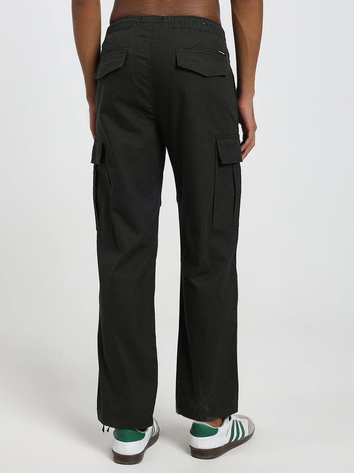 Men's Honeycomb weave straight fit dark green cargo