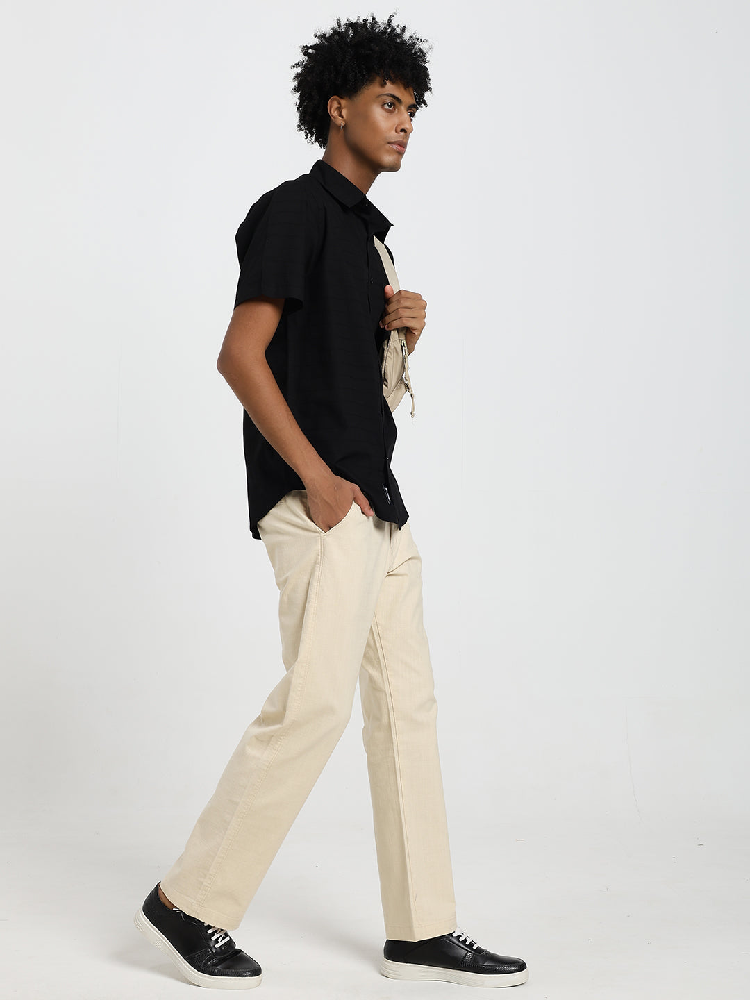 Saint jones slub beige trousers