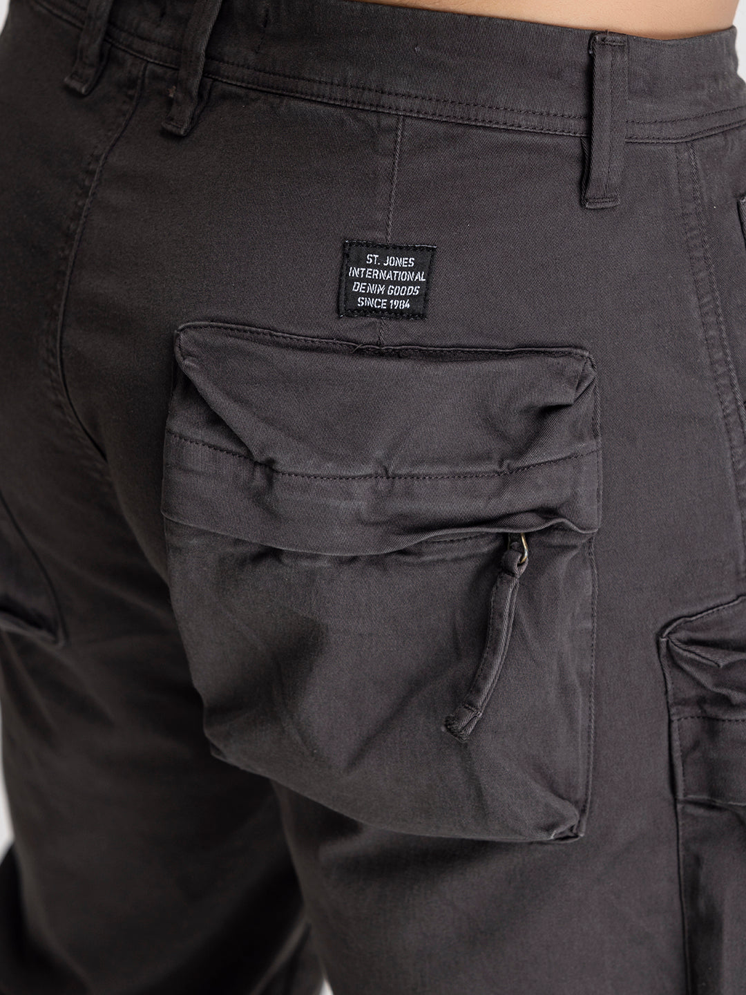 Baggy Utility Pants-10 pockets Dark grey