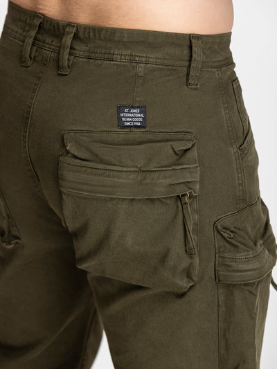 Baggy Utility Pants-10 pockets Dark green