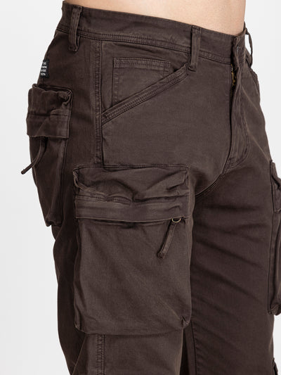 Baggy Utility Pants-10 pockets Brown