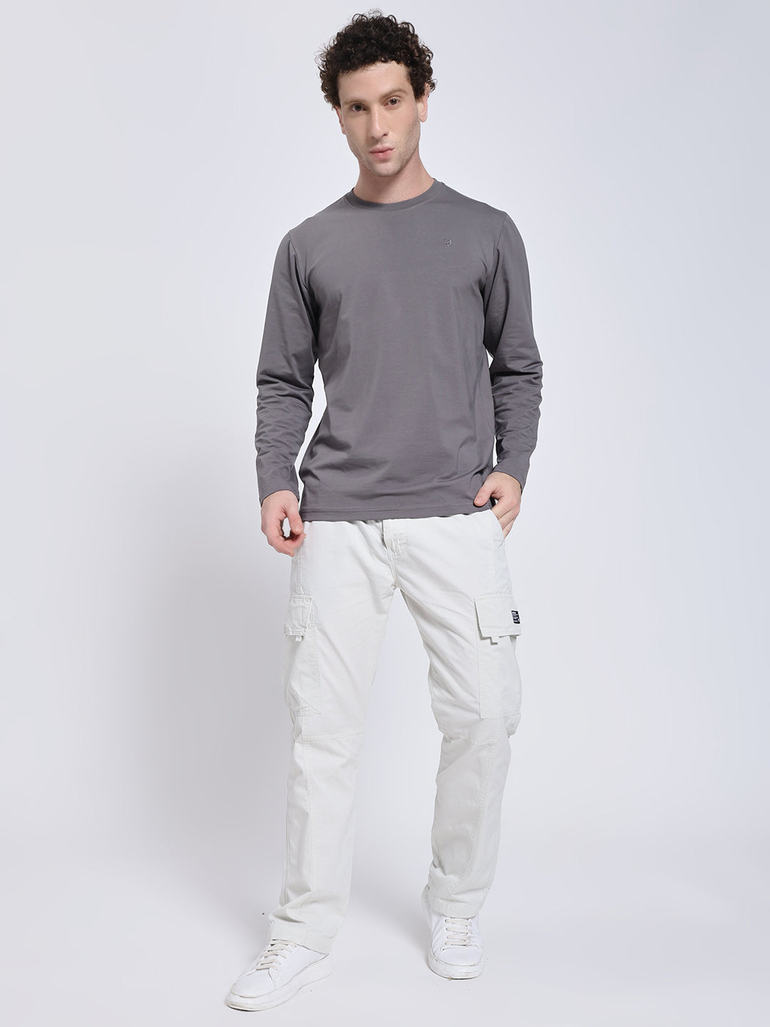 Men's Cream Six Pocket Cargo Comfort Fit