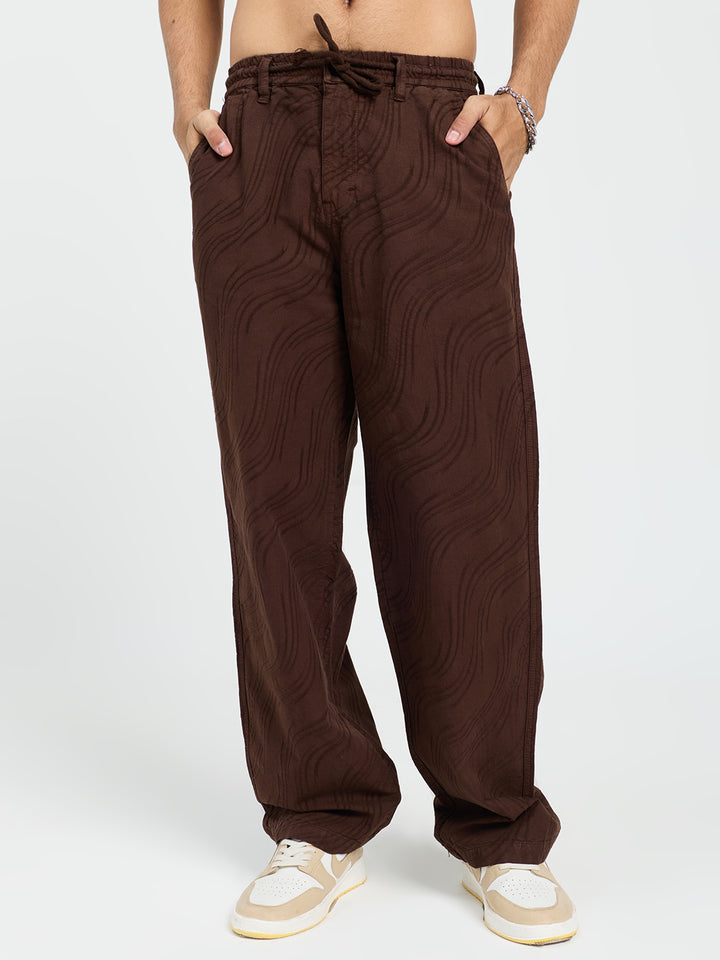 Men’s Premium Brown Oversized Textured Co-Ord Set