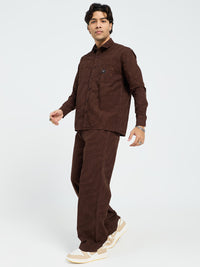 Men’s Premium Brown Oversized Textured Co-Ord Set