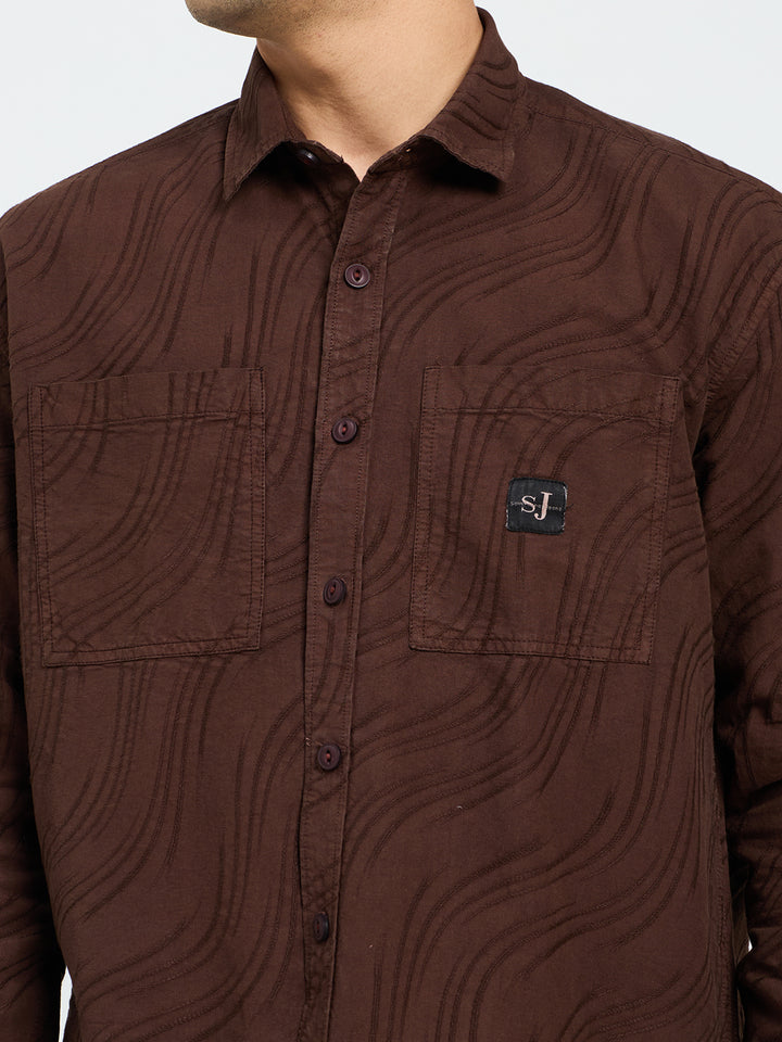 Men’s Premium Brown Oversized Textured Co-Ord Set