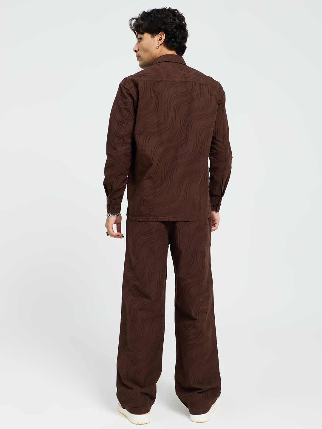 Men’s Premium Brown Oversized Textured Co-Ord Set