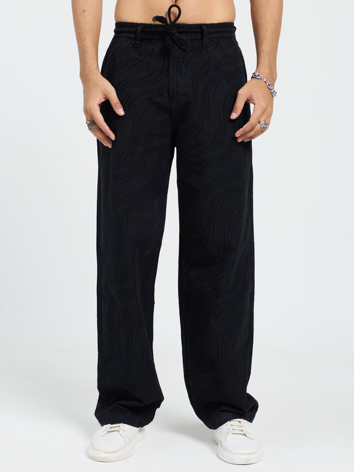 Men’s Premium Black Oversized Textured Co-Ord Set