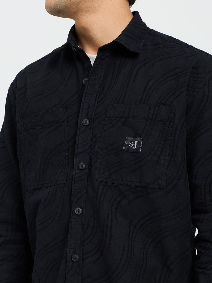 Men’s Premium Black Oversized Textured Co-Ord Set