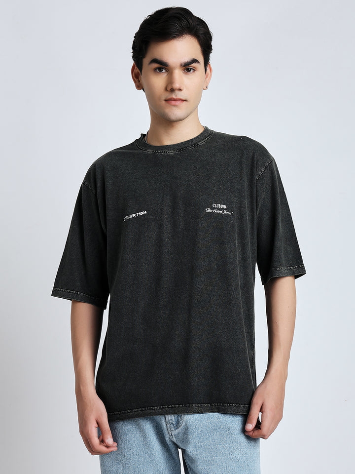 Black saint street wear club T-shirt