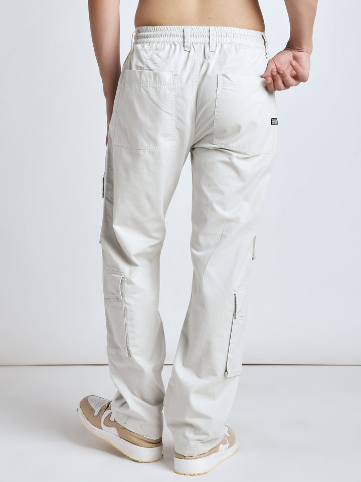 Men's Heritage Snap off white baggy cargo pants