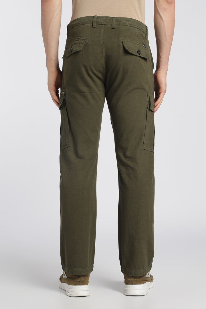 Men’s Taupe Linen-Blend Cargo Pants
