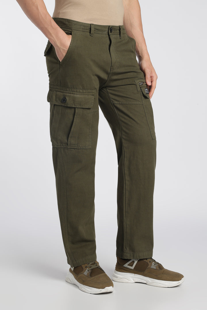 Men’s Taupe Linen-Blend Cargo Pants