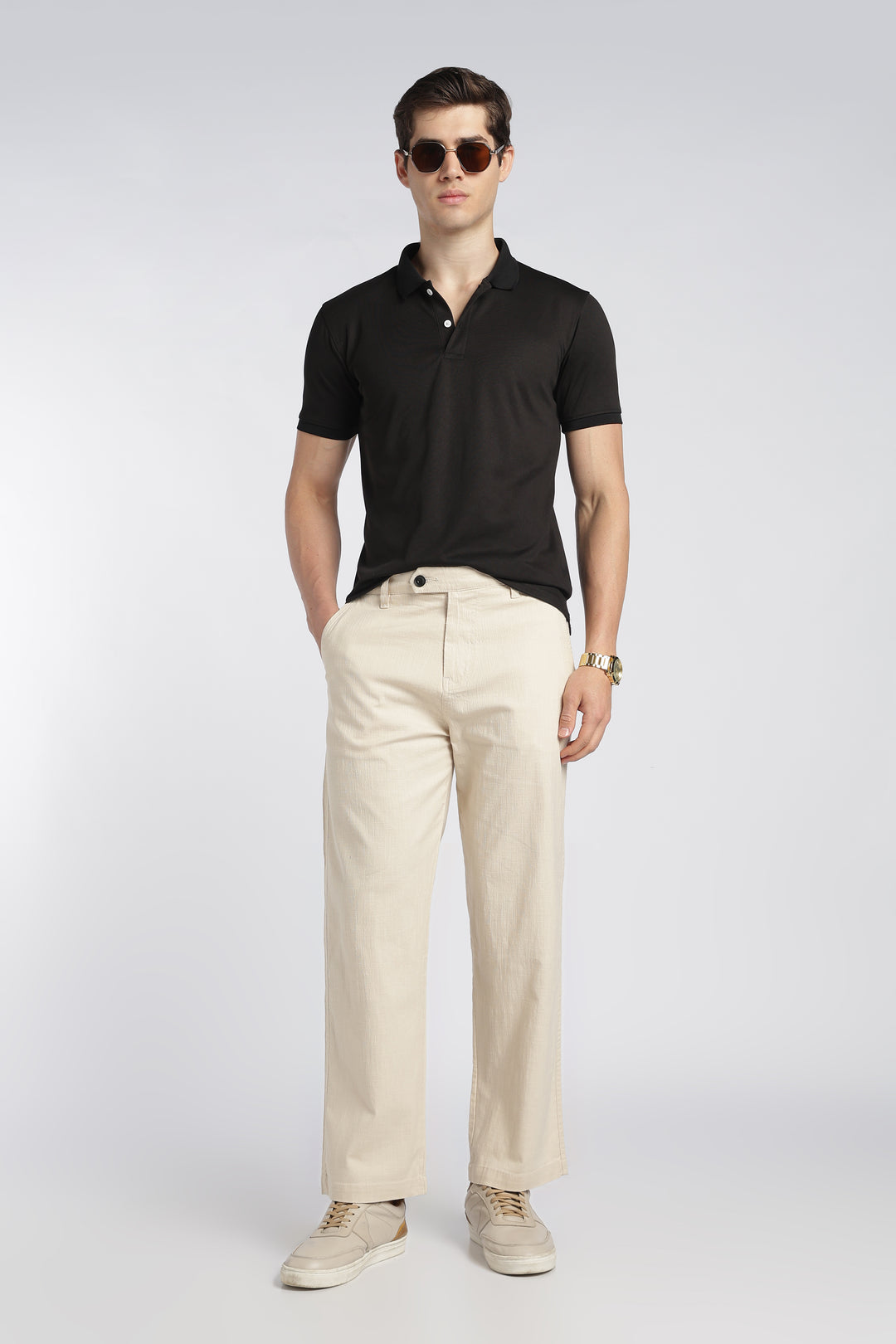 Men’s Sand Relaxed Linen Casual Pants