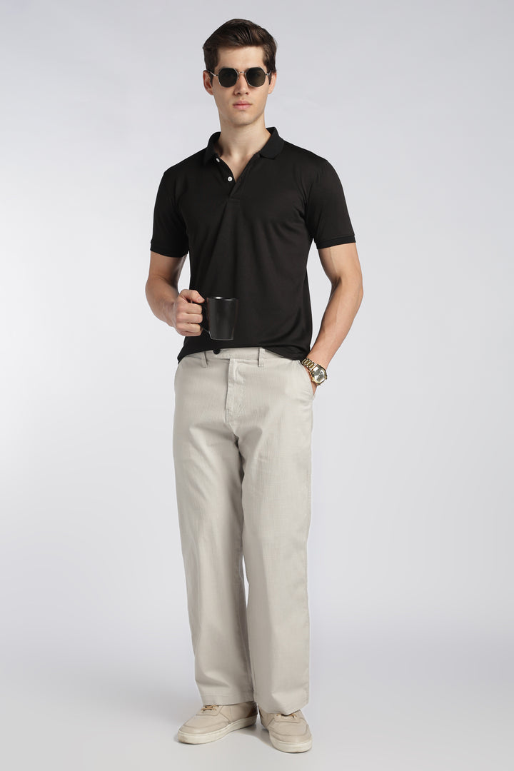 Men’s Light Grey Relaxed Linen Casual Pants