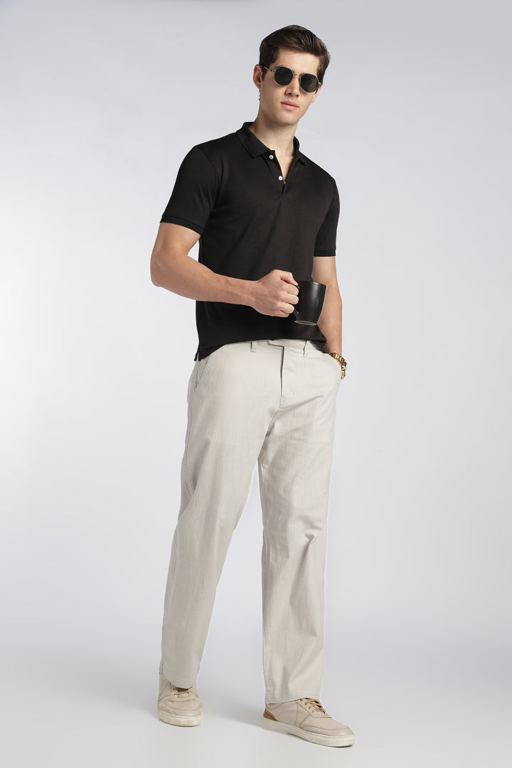 Men’s Light Grey Relaxed Linen Casual Pants