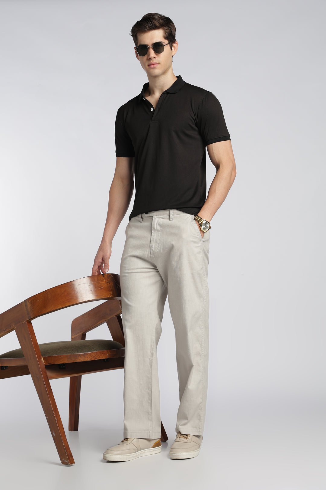 Men’s Light Grey Relaxed Linen Casual Pants