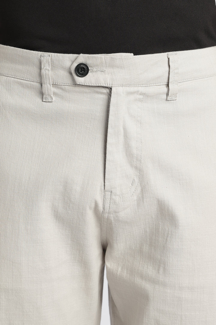 Men’s Light Grey Relaxed Linen Casual Pants