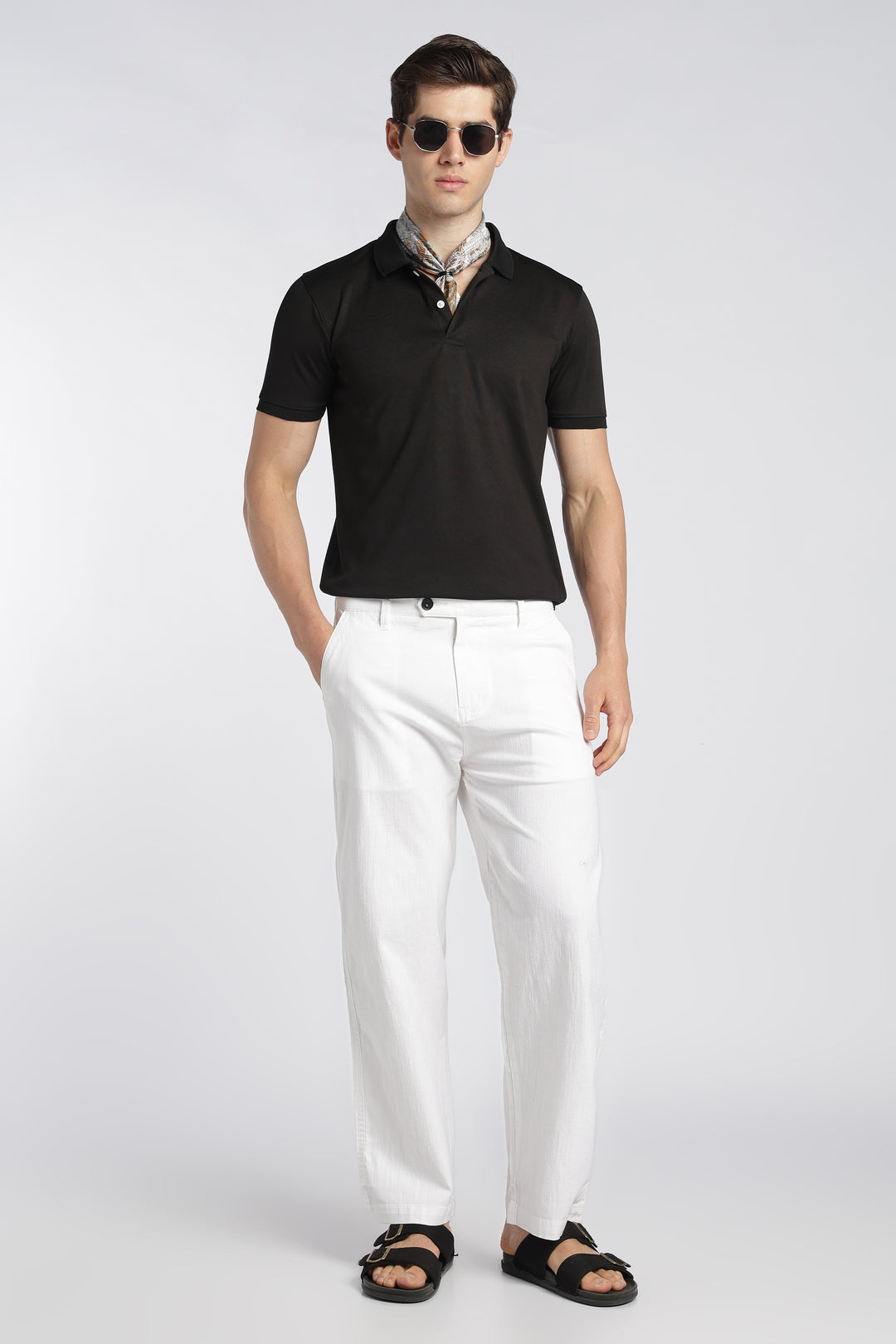 Men’s White Relaxed Linen Casual Pants