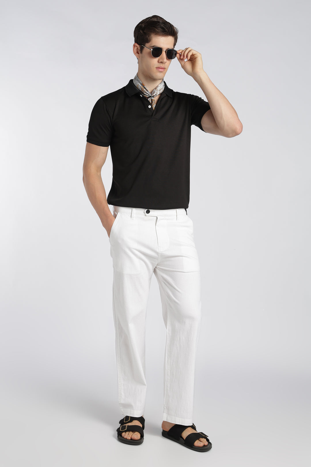 Men’s White Relaxed Linen Casual Pants