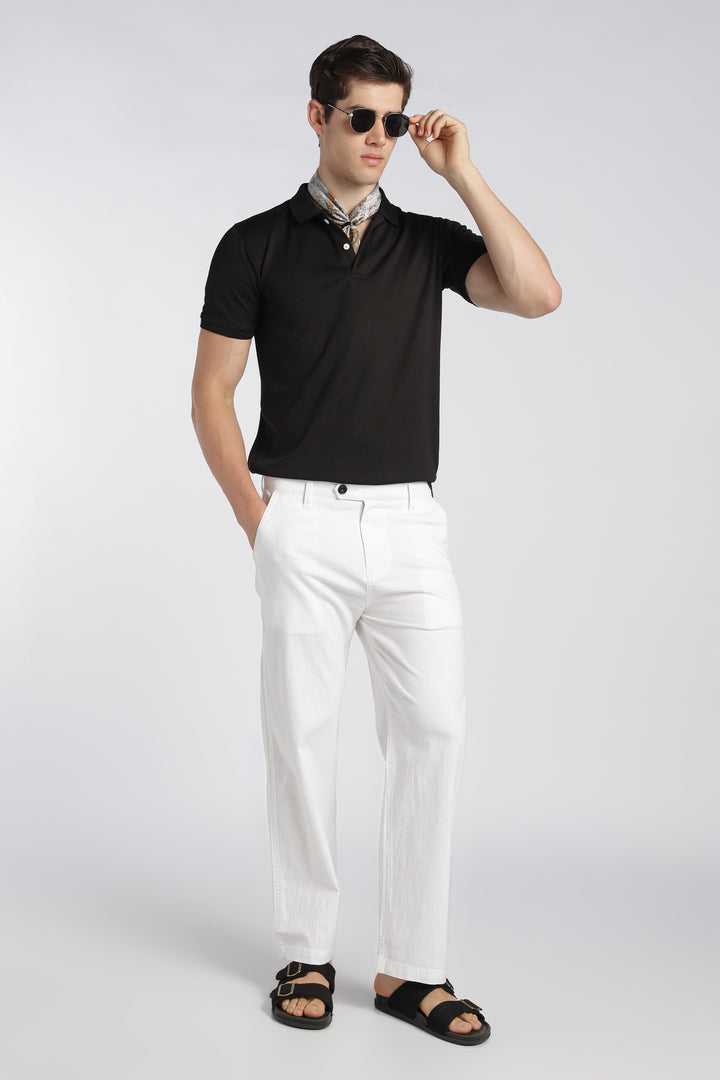 Men’s White Relaxed Linen Casual Pants