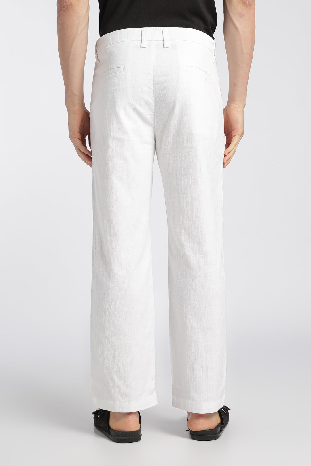Men’s White Relaxed Linen Casual Pants