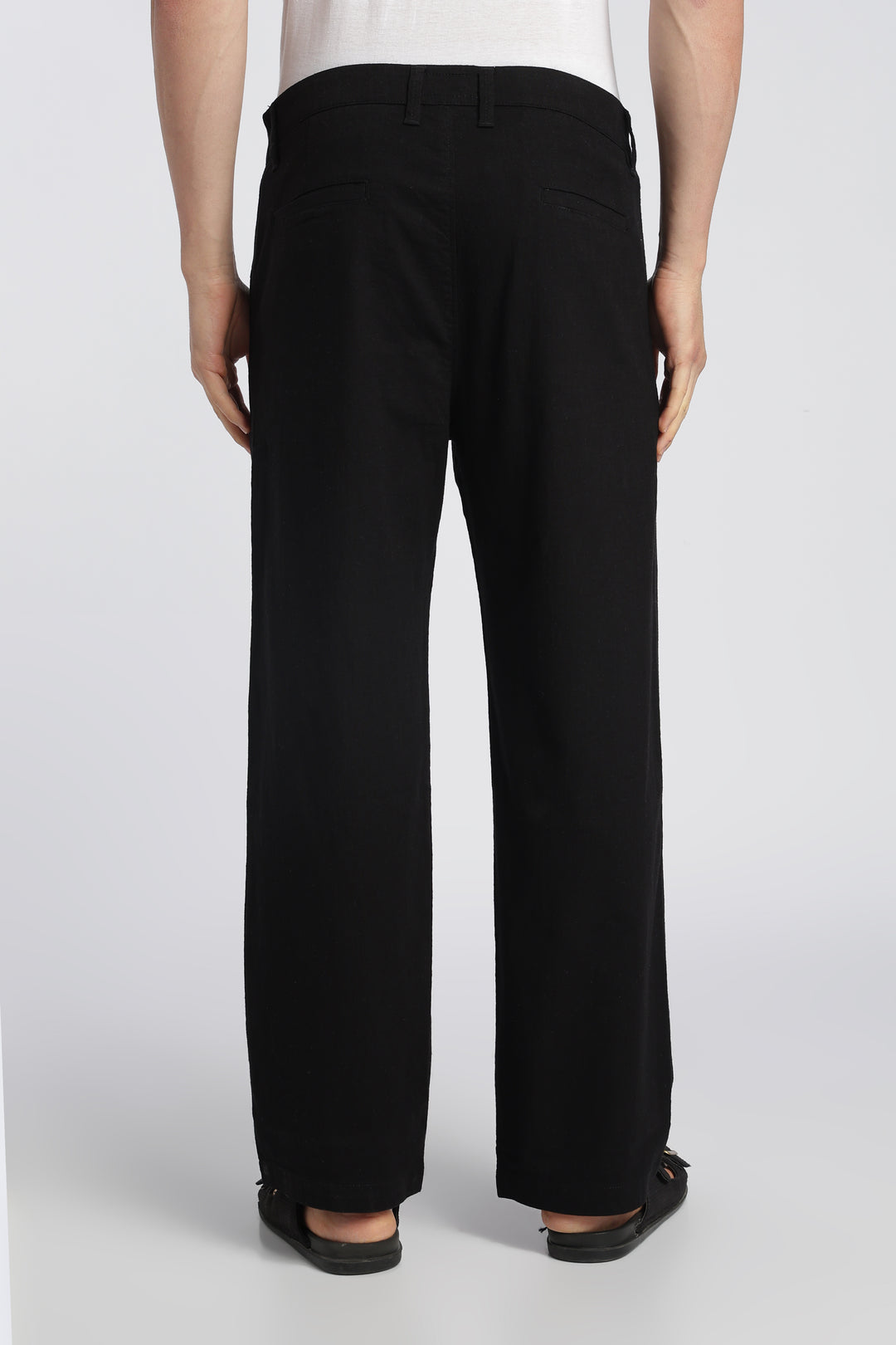 Men’s Black Relaxed Linen Casual Pants