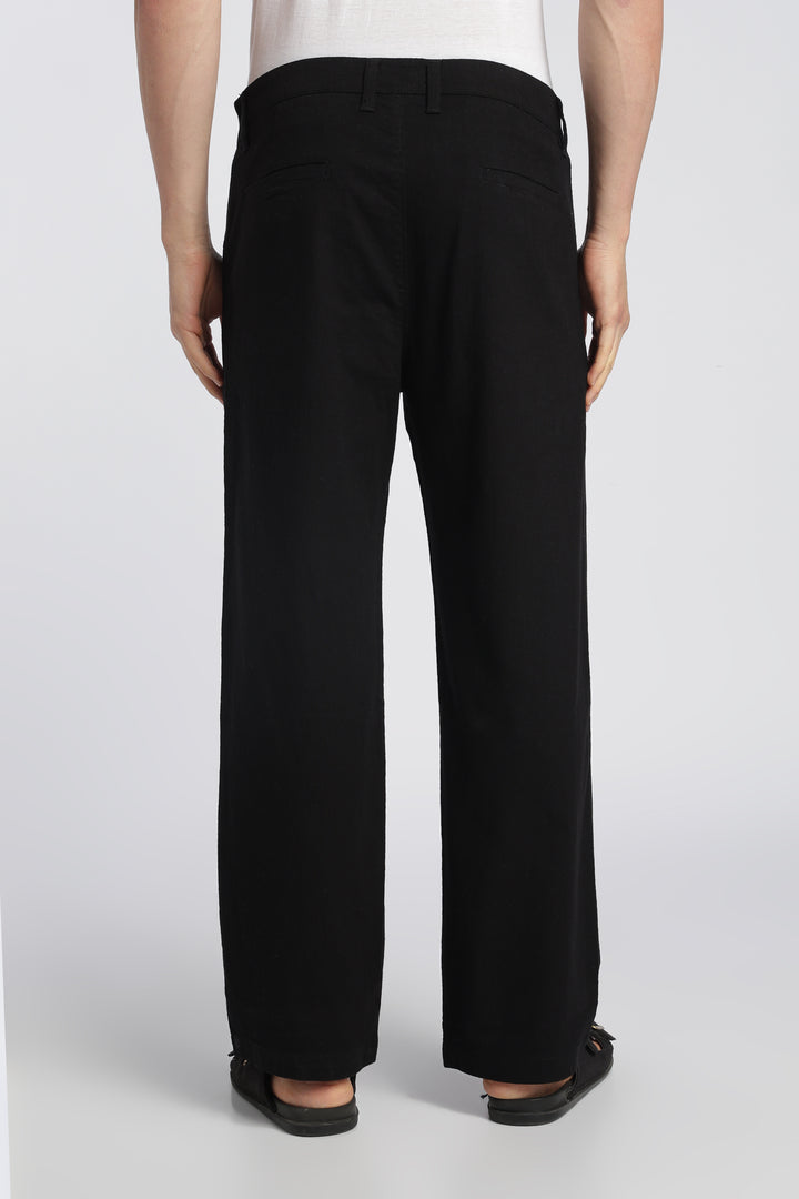 Men’s Black Relaxed Linen Casual Pants