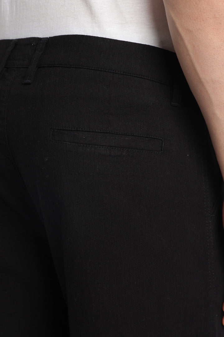 Men’s Black Relaxed Linen Casual Pants