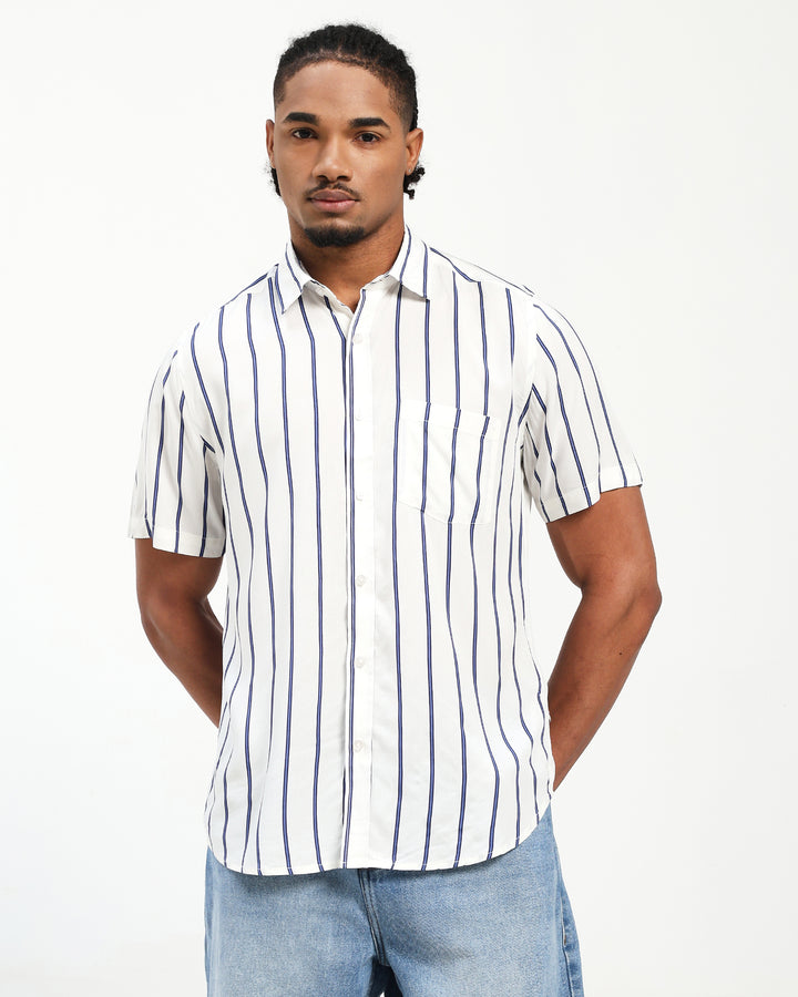 Men’s Classic Vertical Stripe Short Sleeve Shirt