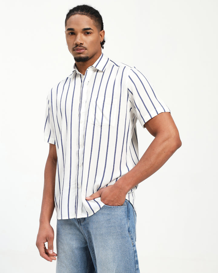 Men’s Classic Vertical Stripe Short Sleeve Shirt