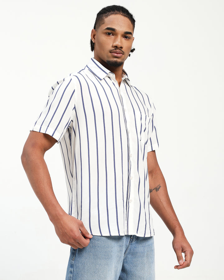 Men’s Classic Vertical Stripe Short Sleeve Shirt