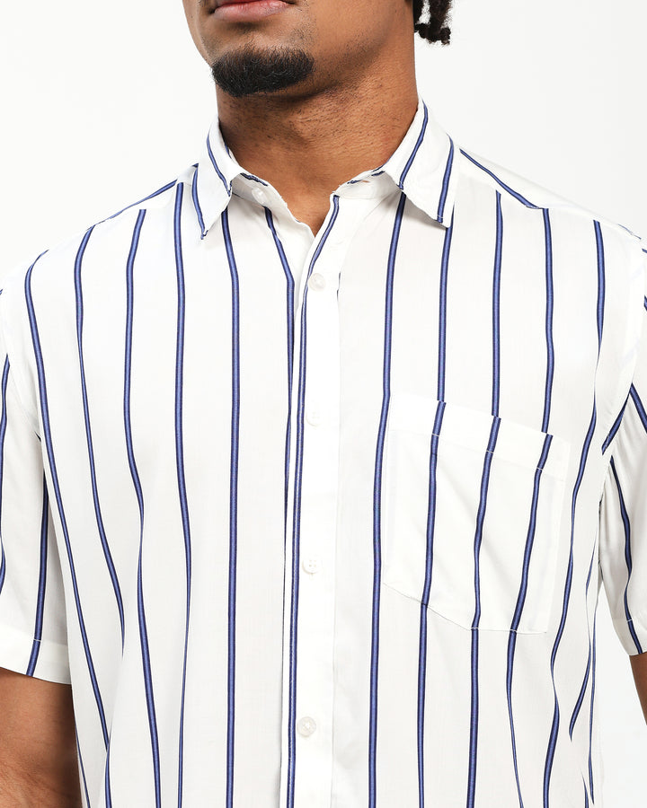 Men’s Classic Vertical Stripe Short Sleeve Shirt