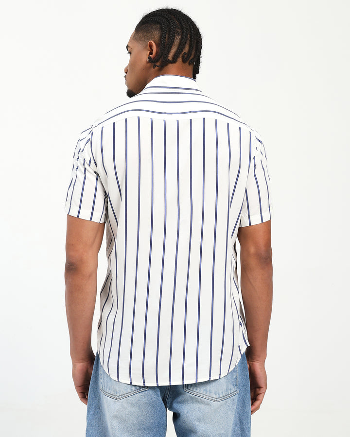 Men’s Classic Vertical Stripe Short Sleeve Shirt