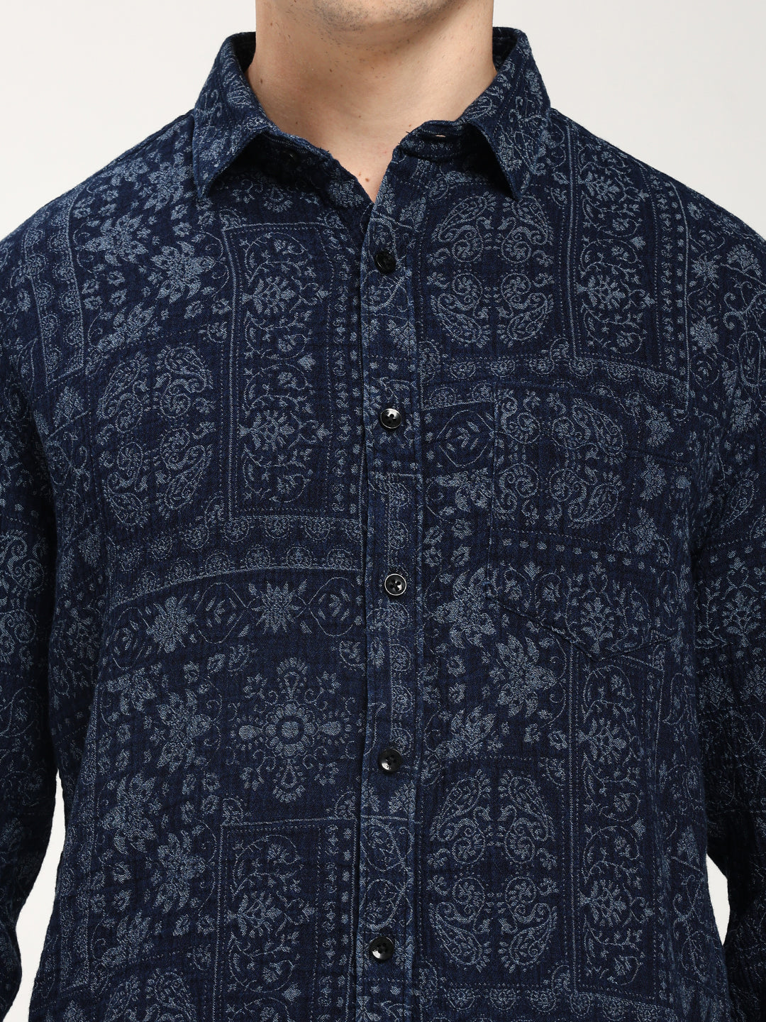Blue Denim Patterned Shirt
